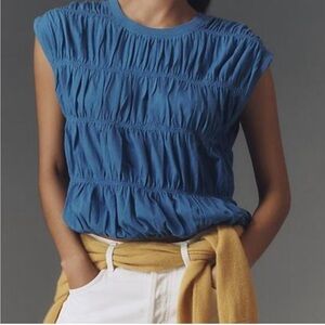 Anthropologie Maeve Bubble Smocked Top